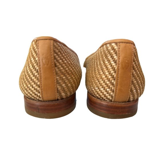 Stubbs and Wootton Women's Beige Raffia Straw Flats Size 5 1/2 Retail 575 - Picture 4 of 10